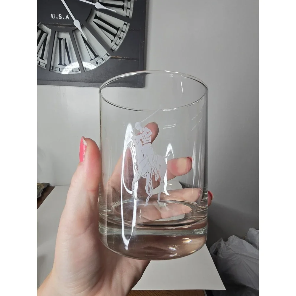 4 Vintage Polo Ralph Lauren Rocks Whiskey Limited Edition Bar Glasses Man Cave